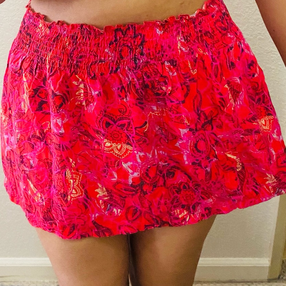 Pink mini skirt